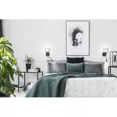 Nástenná lampa s čítacím ramenom POLO - 1xE27, 40W + LED 2W, 3200K (teplá biela), čierna / šedá