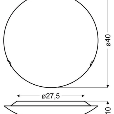 Nástenné / stropné LED okrúhle svietidlo PRISTINA - 16W, 6500K (studená biela), 40cm, biele / číre