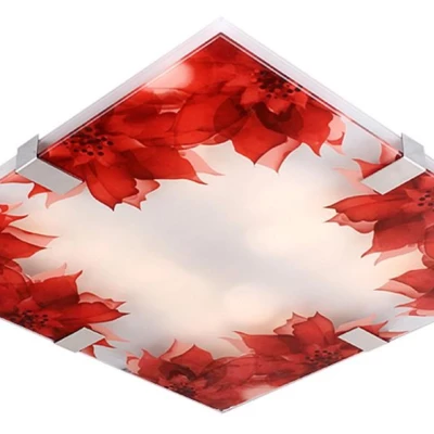 Prisadené stropné osvetlenie RAPSODY - 2xE27, 60W, 31x31cm, hranaté, červené