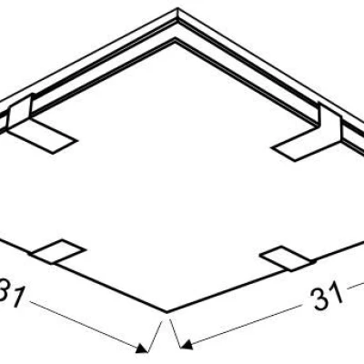 Prisadené stropné osvetlenie RAPSODY - 2xE27, 60W, 31x31cm, hranaté, červené