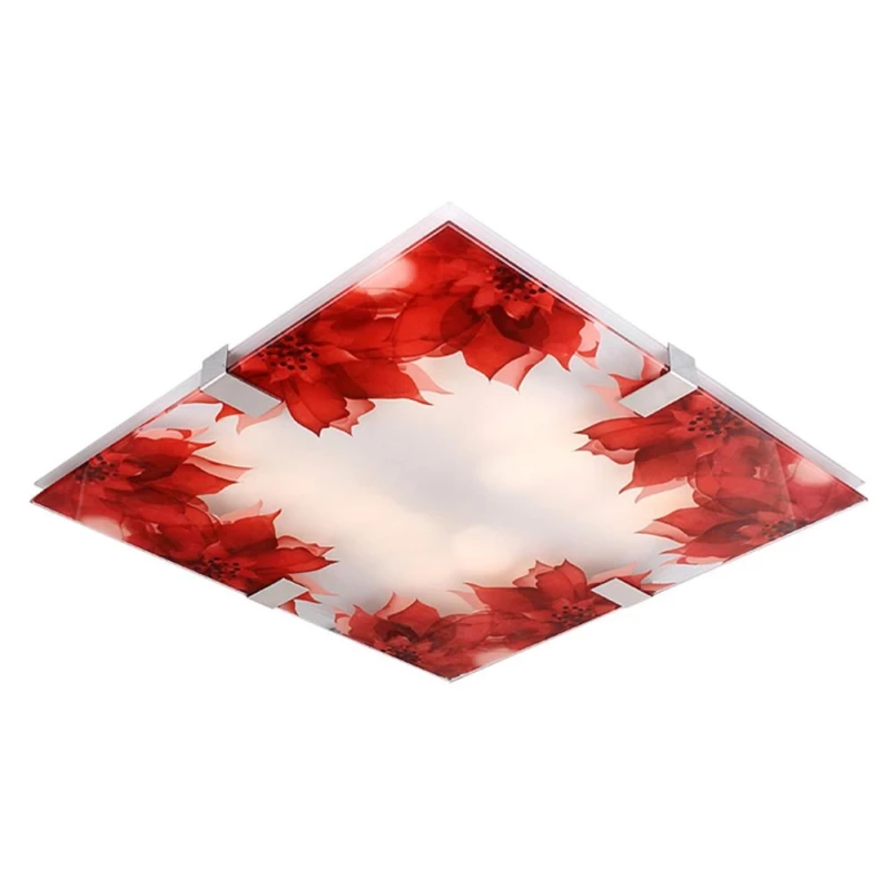 Prisadené stropné LED osvetlenie RAPSODY - 18W, 6500K (studená biela), 40x40cm, hranaté, červené