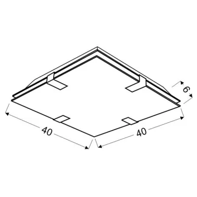 Prisadené stropné LED osvetlenie RAPSODY - 18W, 6500K (studená biela), 40x40cm, hranaté, červené