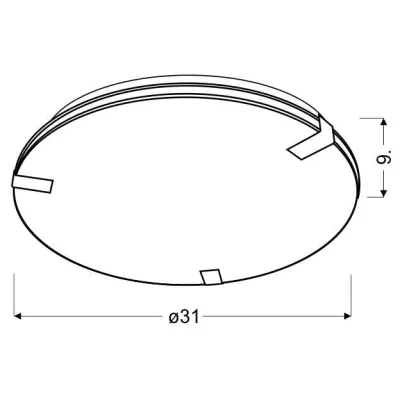 Prisadené stropné osvetlenie RAPSODY - 2xE27, 60W, 31cm, okrúhle, červené