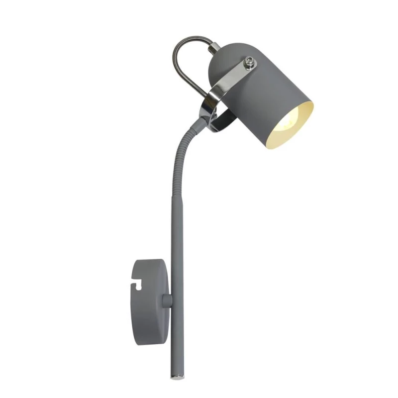 Nástenná bodová lampa na čítanie GRAY - 1xE14, 40W, šedá