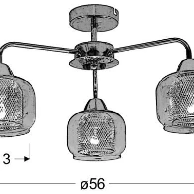 Stropné trojramenné osvetlenie RAY - 3xE14, 40W, chrómované