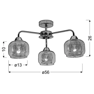 Stropné trojramenné osvetlenie RAY - 3xE14, 40W, chrómované