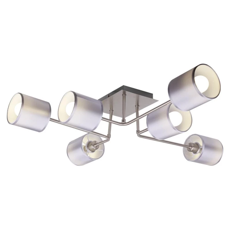 Moderné stropné osvetlenie SAX - 6xE14, 40W, strieborné