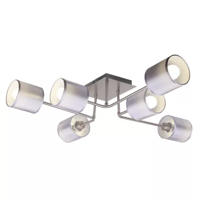 Moderné stropné osvetlenie SAX - 6xE14, 40W, strieborné