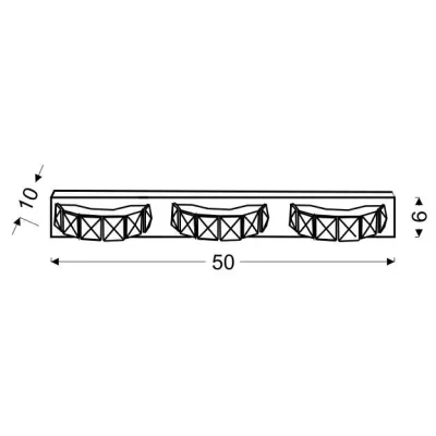 LED moderné nástenné osvetlenie SHIPI - 3x3W, 6500K (studená biela), chrómované