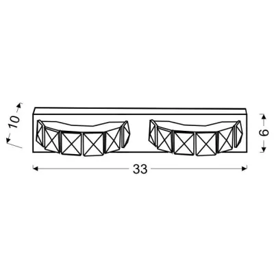 LED moderné nástenné osvetlenie SHIPI - 2x3W, 6500K (studená biela), chrómované