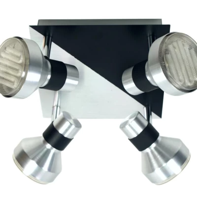 LED stropné bodové svetlo SORTHA - 4xGX53, 9W, 3000K (teplá biela), čierne / strieborné