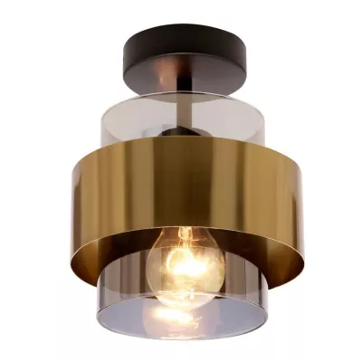 Moderné stropné osvetlenie SPIEGA - 1xE27, 60W, čierne / mosadzné