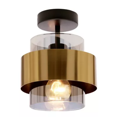 Moderné stropné osvetlenie SPIEGA - 1xE27, 60W, čierne / mosadzné