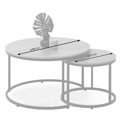 Set konferenčných stolíkov JACEK - dub / čierny