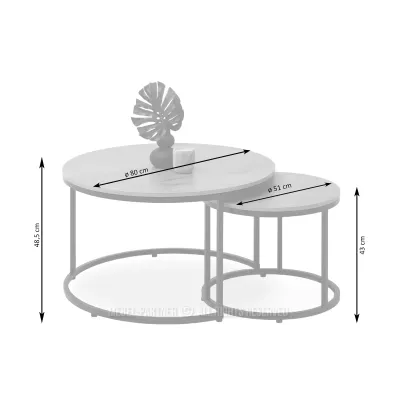 Set konferenčných stolíkov JACEK - dub / čierny