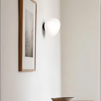 Nástenné osvetlenie v japandi štýle STONES - 1xE27, 40W, 20cm, čierne / biele