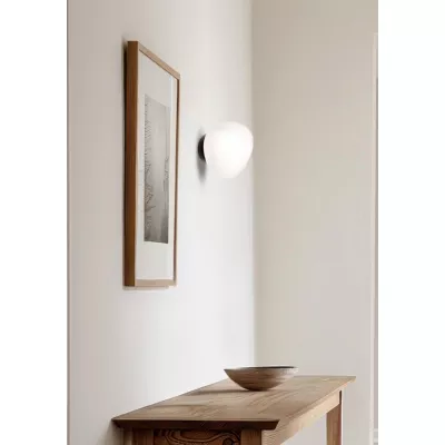Nástenné osvetlenie v japandi štýle STONES - 1xE27, 40W, 20cm, čierne / biele