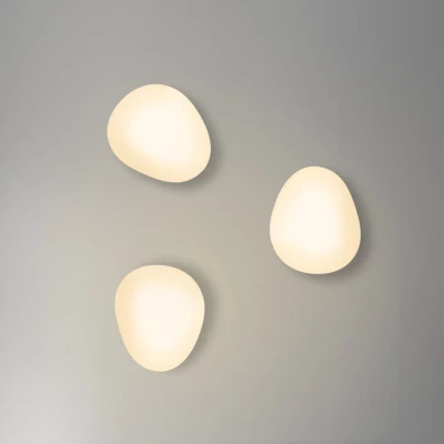 Nástenné osvetlenie v japandi štýle STONES - 1xE27, 40W, 20cm, čierne / biele