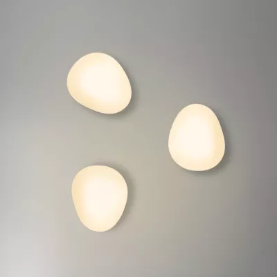 Nástenné osvetlenie v japandi štýle STONES - 1xE27, 40W, 20cm, čierne / biele
