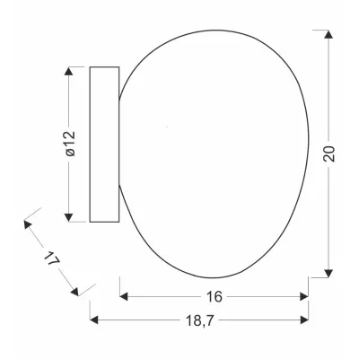 Nástenné osvetlenie v japandi štýle STONES - 1xE27, 40W, 20cm, čierne / biele