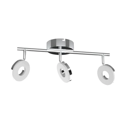LED stropné svietidlo THEMA - 3x5W, 3000K (teplá biela), chrómované