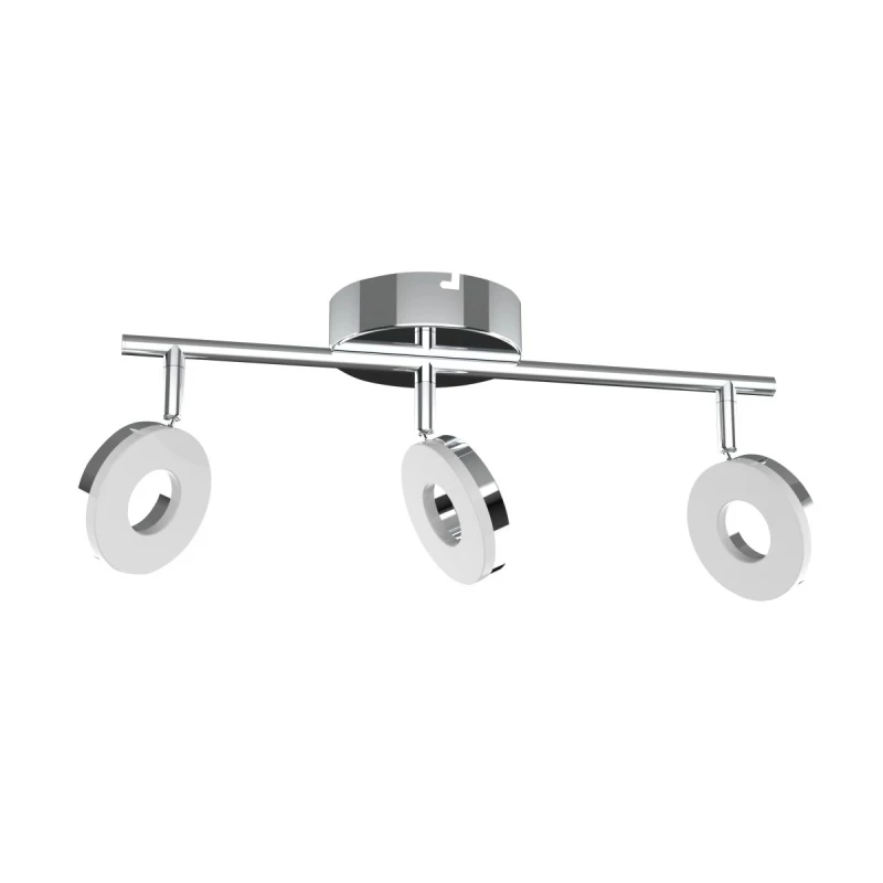 LED stropné svietidlo THEMA - 3x5W, 3000K (teplá biela), chrómované