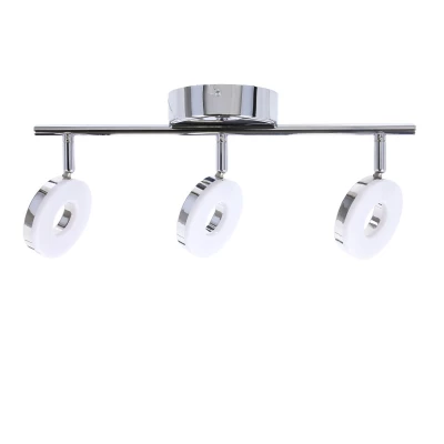 LED stropné svietidlo THEMA - 3x5W, 3000K (teplá biela), chrómované