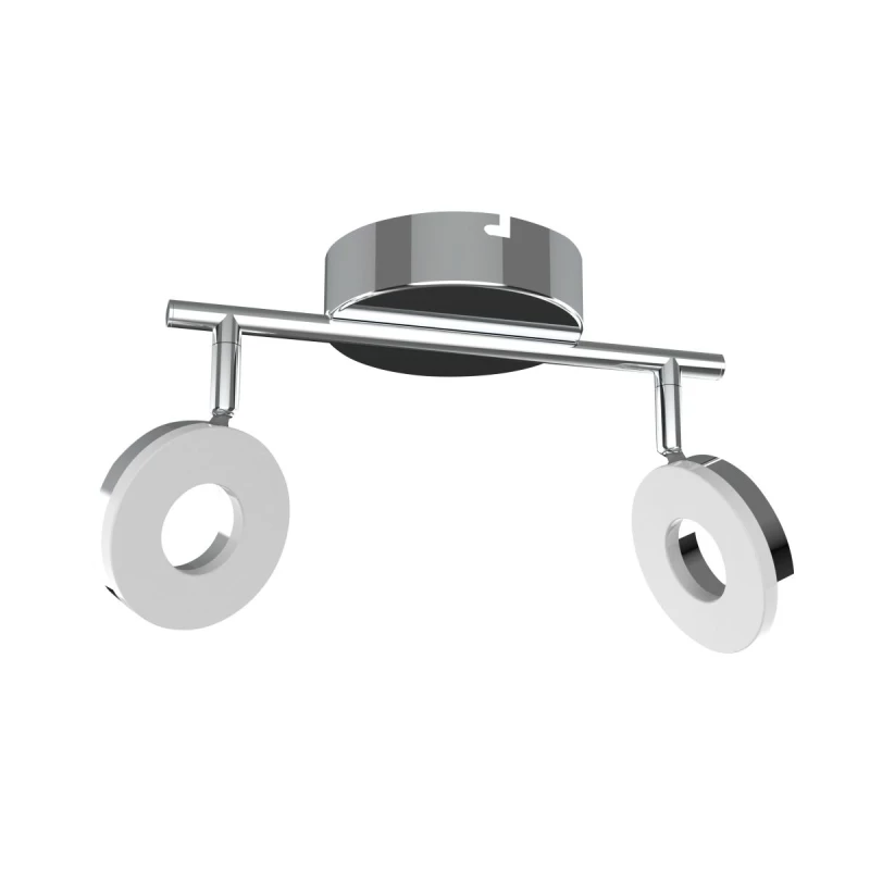 LED nástenné / stropné svetlo THEMA - 2x5W, 3000K (teplá biela), chrómované