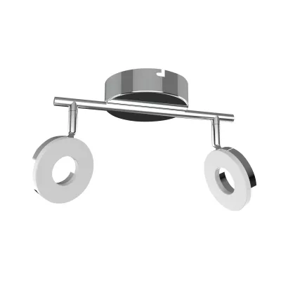 LED nástenné / stropné svetlo THEMA - 2x5W, 3000K (teplá biela), chrómované