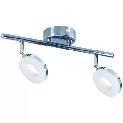 LED nástenné / stropné svetlo THEMA - 2x5W, 3000K (teplá biela), chrómované