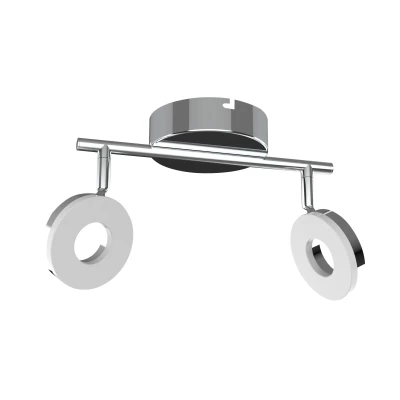 LED nástenné / stropné svetlo THEMA - 2x5W, 3000K (teplá biela), chrómované