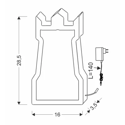LED stolná lampa do detskej izby TOWER - 11W, 3000K (teplá biela), modrá