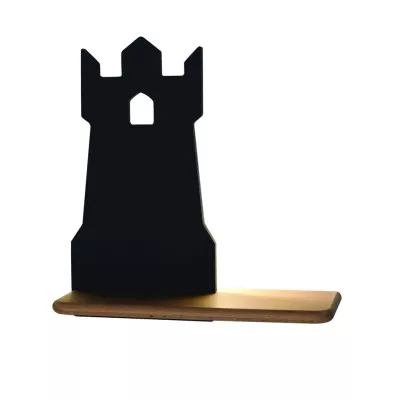 Detská nástenná LED lampička s poličkou TOWER - 4W, 4000K (denná biela), čierna