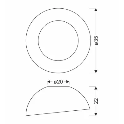 LED stropné osvetlenie TRENTO - 18W, 4000K (denná biela), 35cm, okrúhle, hnedé / biele