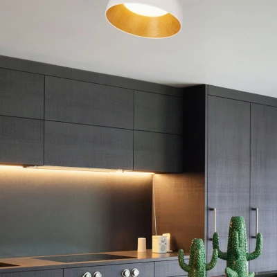 LED stropné osvetlenie TRENTO - 18W, 4000K (denná biela), 35cm, okrúhle, hnedé / biele