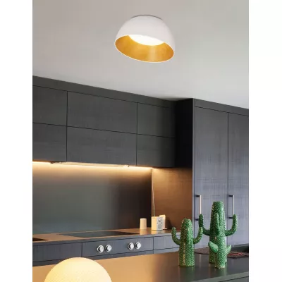 LED stropné osvetlenie TRENTO - 18W, 4000K (denná biela), 35cm, okrúhle, hnedé / biele
