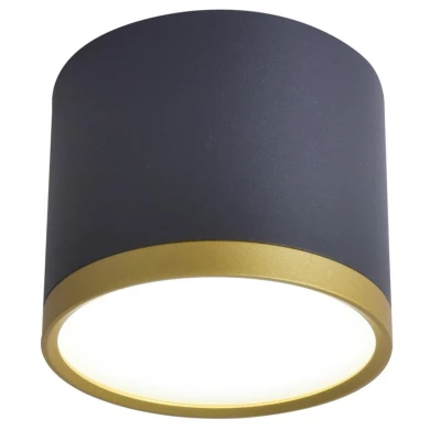 LED stropné svetlo TUBA - 9W, 4000K (neutrálna biela), 7,5x8,8cm, okrúhle, čierne / zlaté