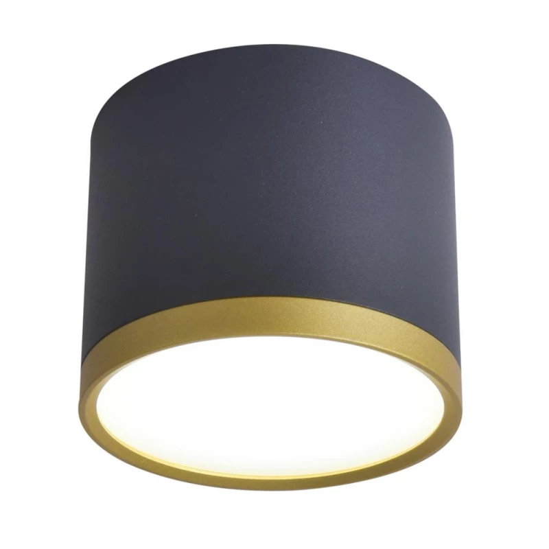 LED stropné svetlo TUBA - 9W, 4000K (neutrálna biela), 7,5x8,8cm, okrúhle, čierne / zlaté