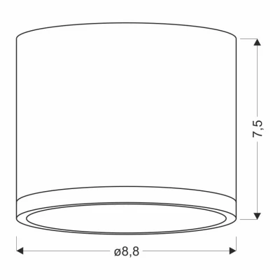 LED stropné svetlo TUBA - 9W, 4000K (neutrálna biela), 7,5x8,8cm, okrúhle, čierne / zlaté