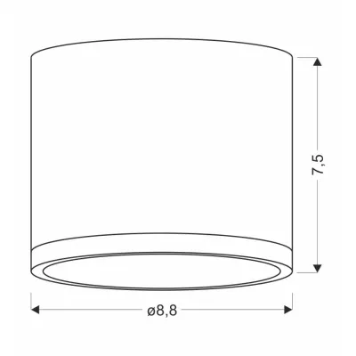 LED stropné svetlo TUBA - 9W, 4000K (neutrálna biela), 7,5x8,8cm, okrúhle, čierne / zlaté