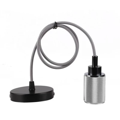 Lankový záves UFINA - 1xE27, 60W, čierny / chrómovaný