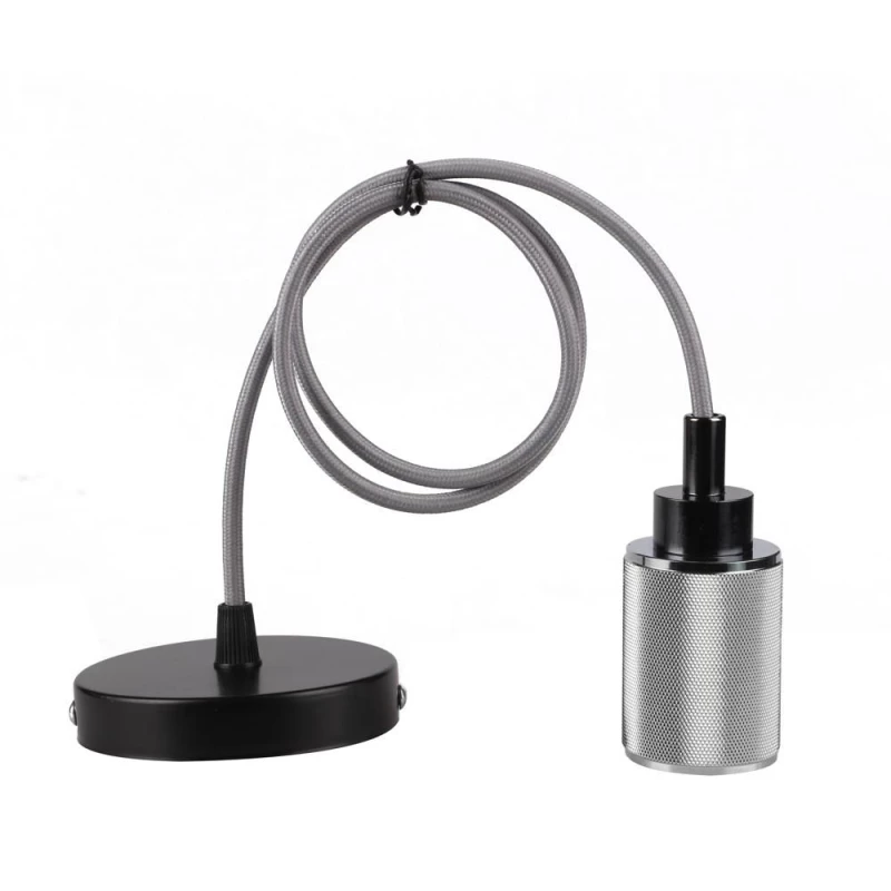 Lankový záves UFINA - 1xE27, 60W, čierny / chrómovaný