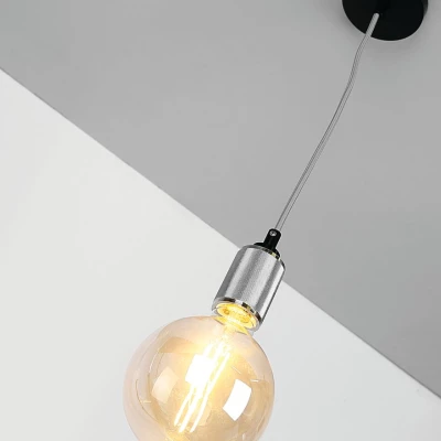 Lankový záves UFINA - 1xE27, 60W, čierny / chrómovaný