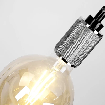 Lankový záves UFINA - 1xE27, 60W, čierny / chrómovaný