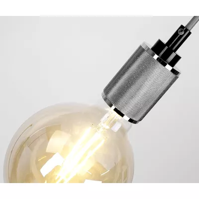 Lankový záves UFINA - 1xE27, 60W, čierny / chrómovaný