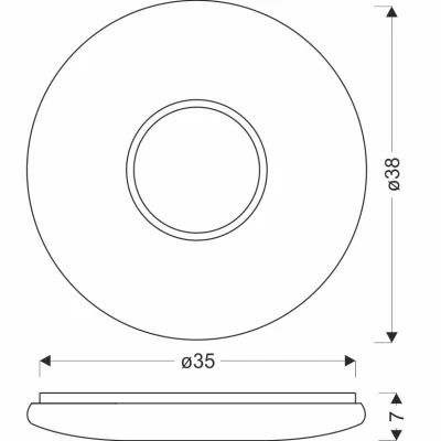 LED stropné okrúhle svietidlo URAN - 24W, 4000K (denná biela), 38cm, biele