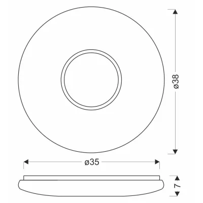 LED stropné okrúhle svietidlo URAN - 24W, 4000K (denná biela), 38cm, biele