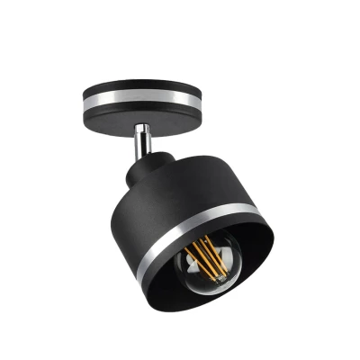 Nástenné / stropné loftové osvetlenie WAMA - 1xE27, 40W, čierne / strieborné