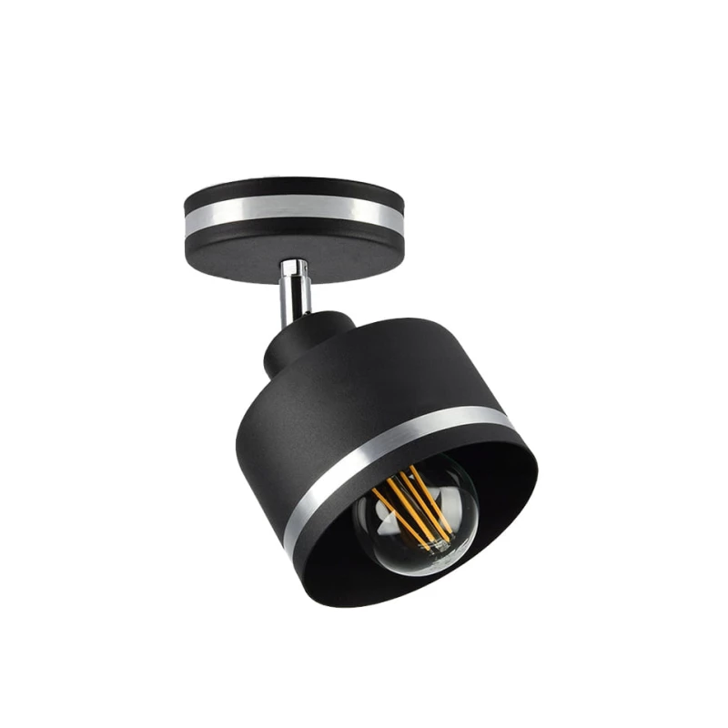 Nástenné / stropné loftové osvetlenie WAMA - 1xE27, 40W, čierne / strieborné