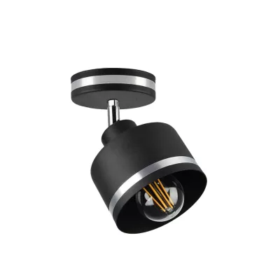 Nástenné / stropné loftové osvetlenie WAMA - 1xE27, 40W, čierne / strieborné